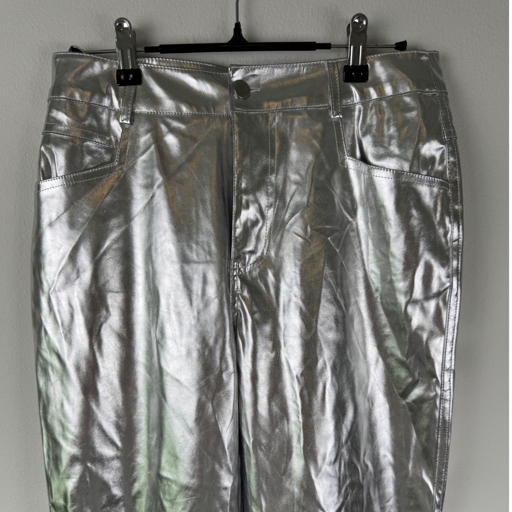 Altar'd State Metallic Pants Womens Medium Silver Excellent Streetwear‎ Chic